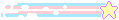 a blinkie of a shooting star with the trans flag as the trail